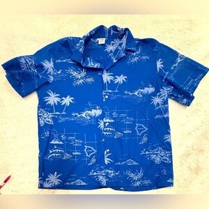 Palmwave Hawaii Blue Hawaiian Shirt - Size XXL